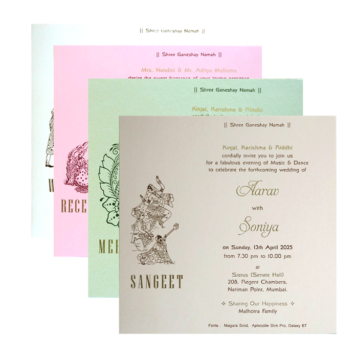 Maroon Pattern Gold Wedding Card-King of Cards