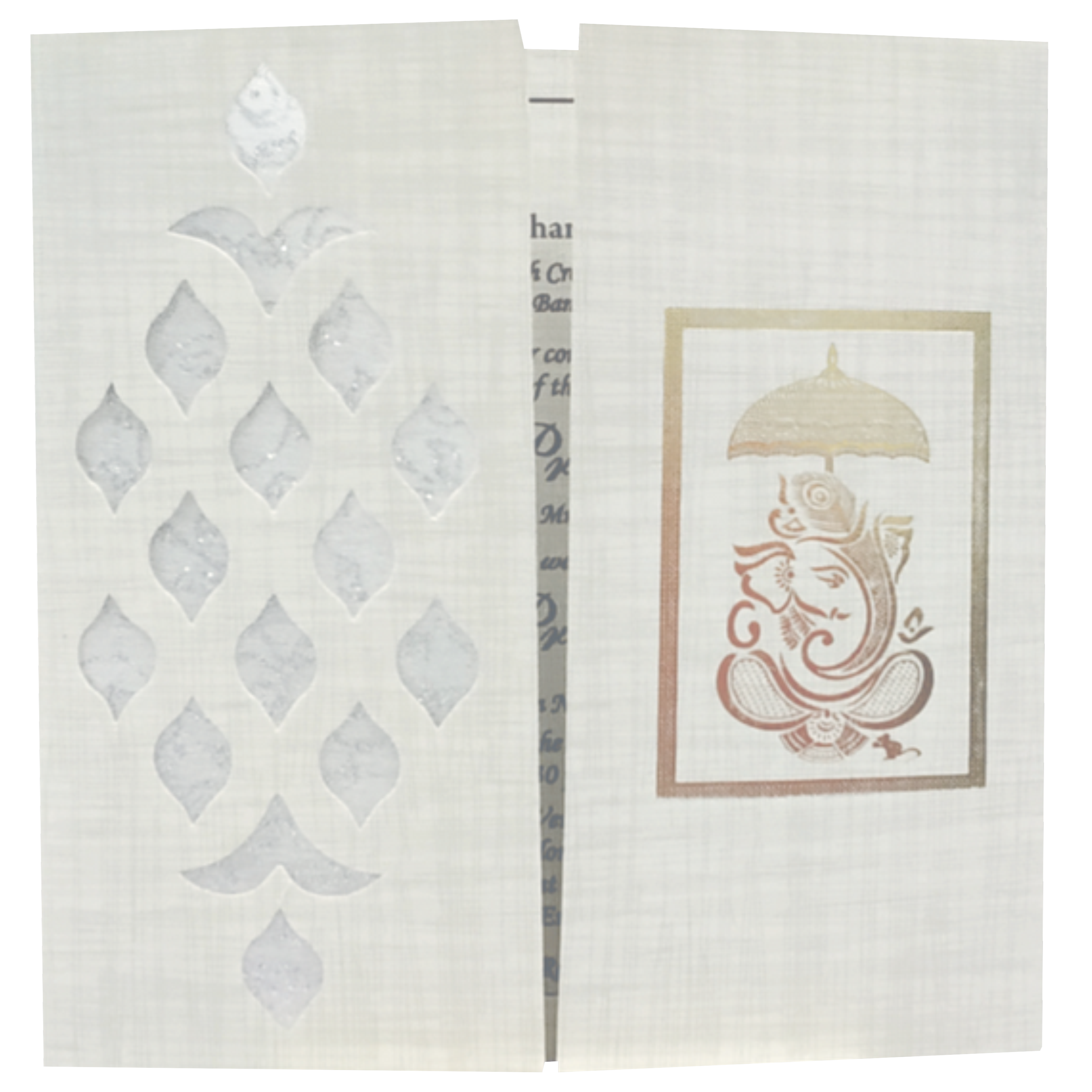 Grey Gold Metallic Laser Cut With Gold Wolly And Gold Ganesha Print-KNRP43420