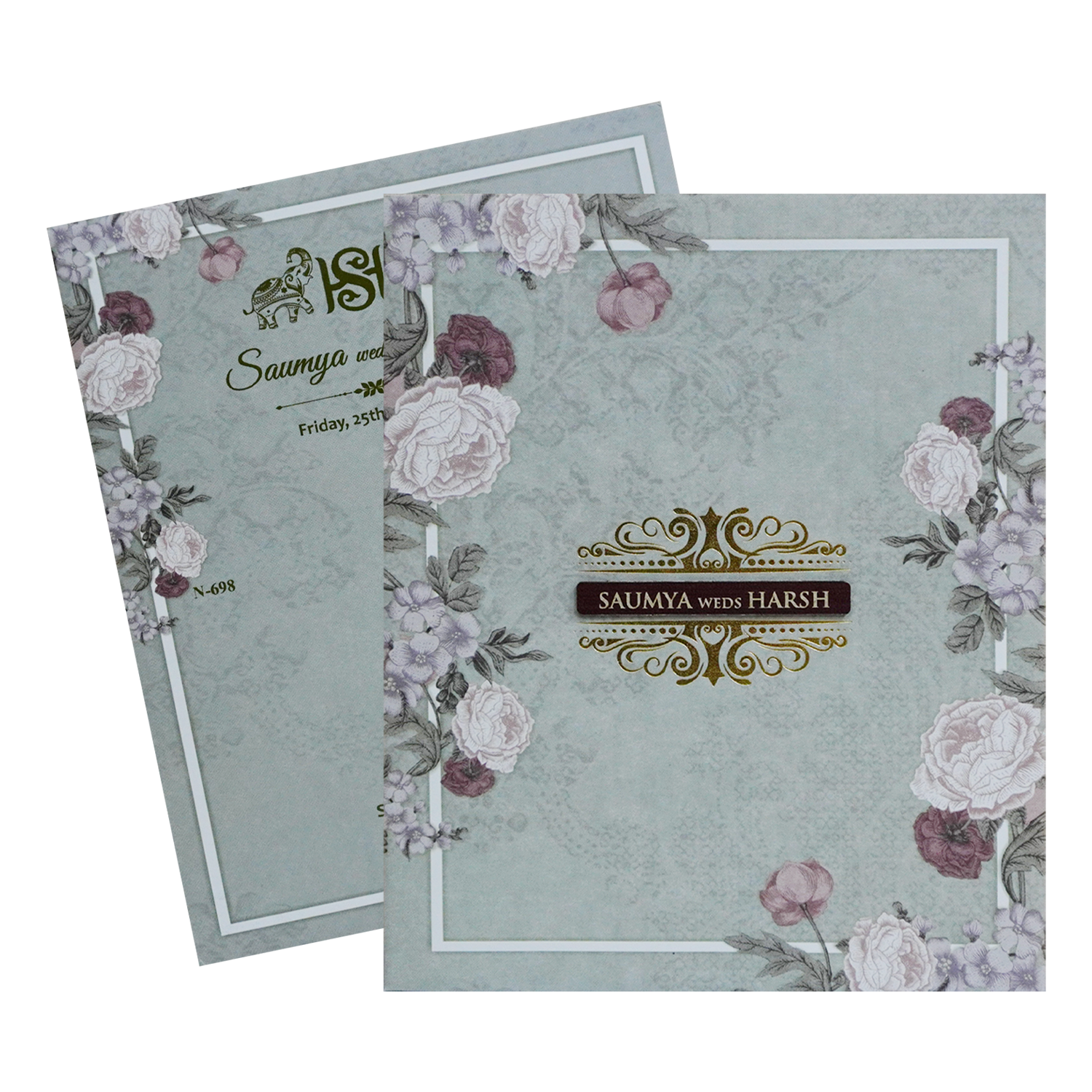 Soft Green Marriage Invitation-KVN06980