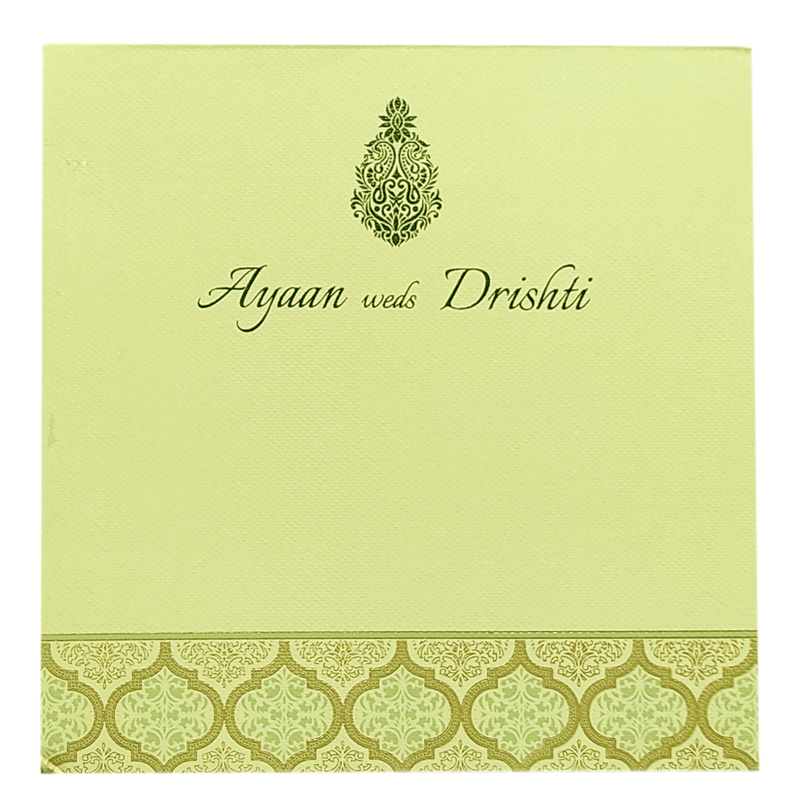 Gold Embossed Design Padded Invitation Card-KRC29762