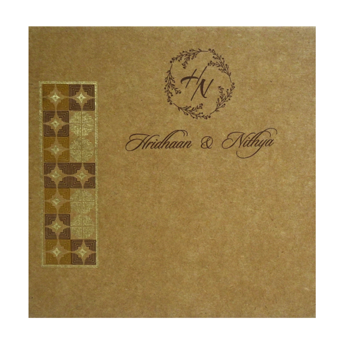 Khaki Pattern Single Invitation Card-KRCS7153