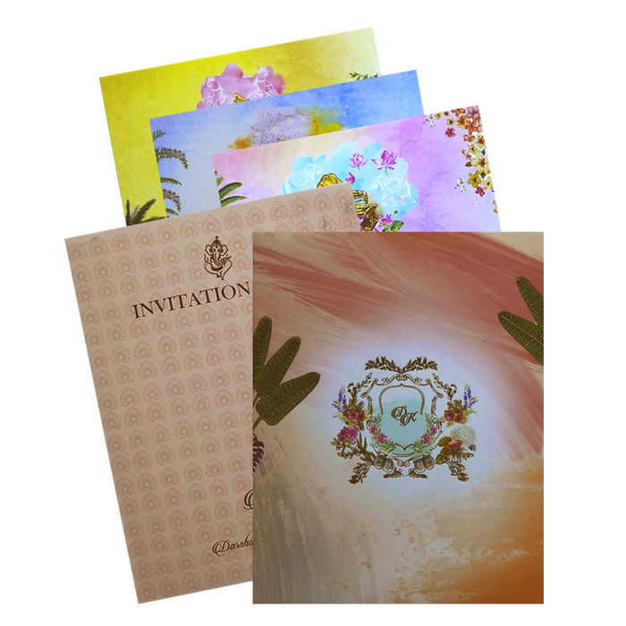 Light Salmon Pink Marriage Invitation-King of Cards