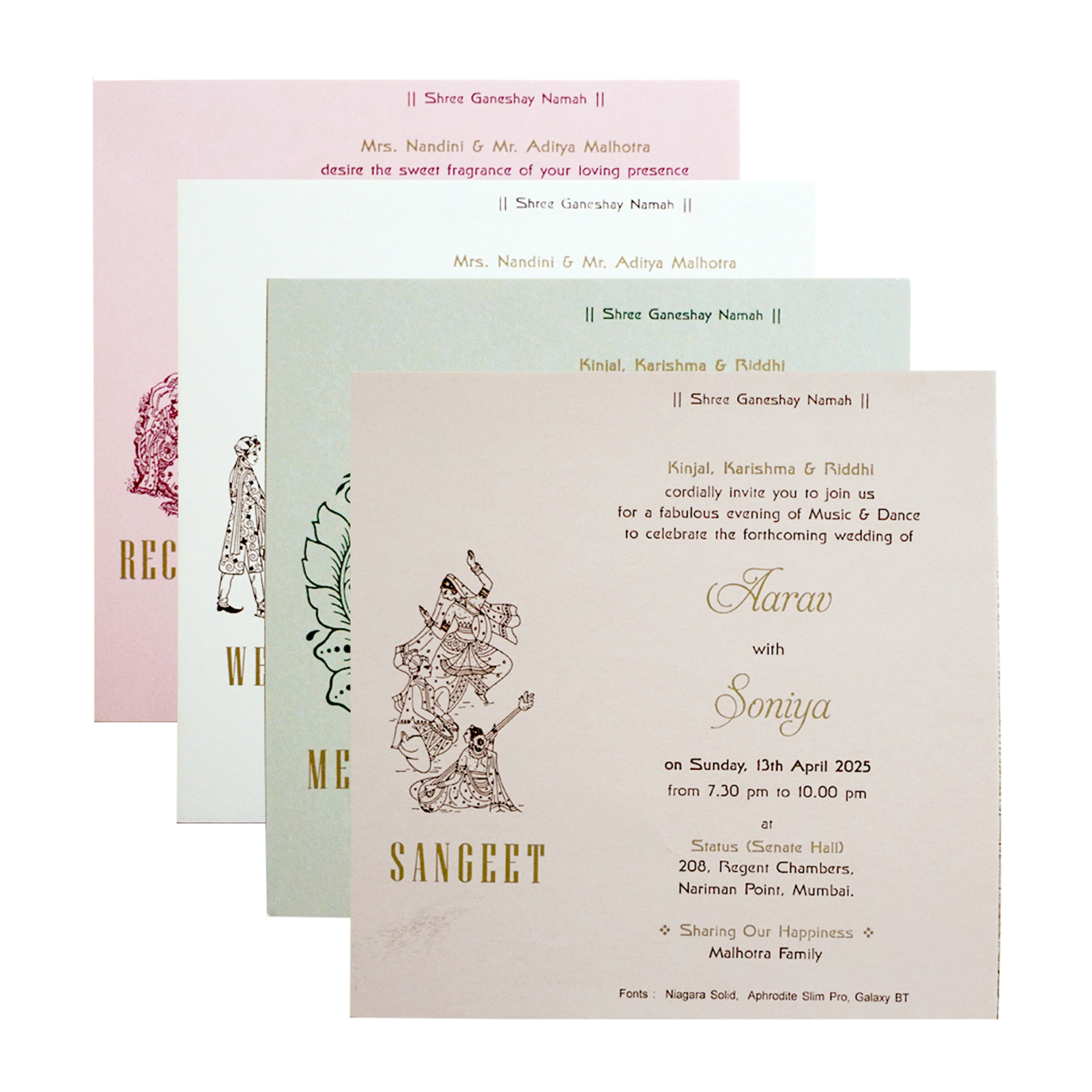 Light Pink Ganesha Box Wedding Card-KRC30362