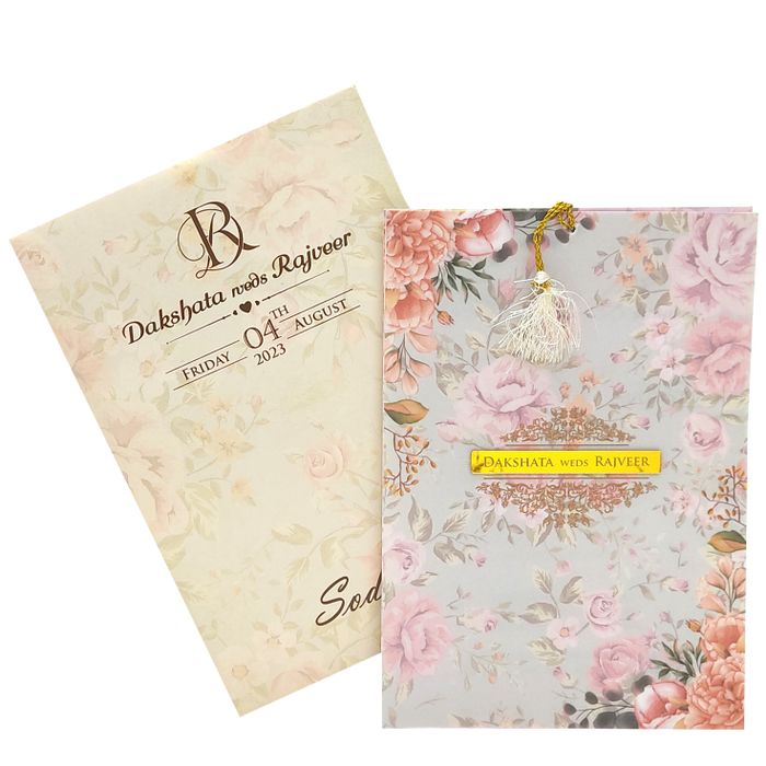 Cream Tracing Sheet Wedding Card-King of Cards