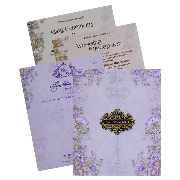 Very Light Purple Wedding Card-King of Cards