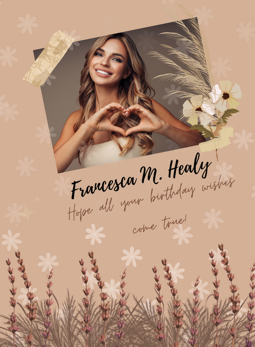 Pink Floral Birthday cards for her-AABCS012