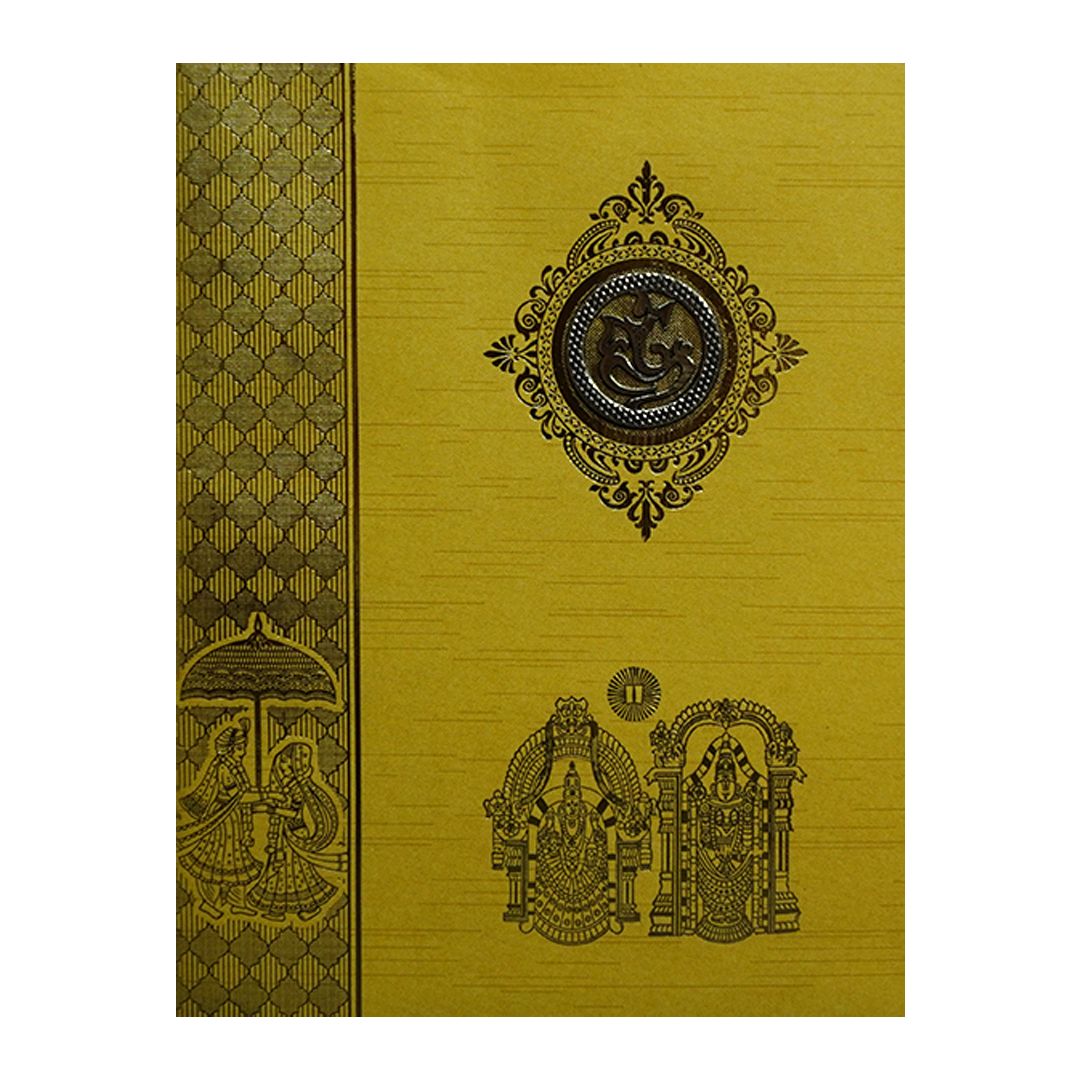 Gold Traditional Wedding Card-KNKR5024G