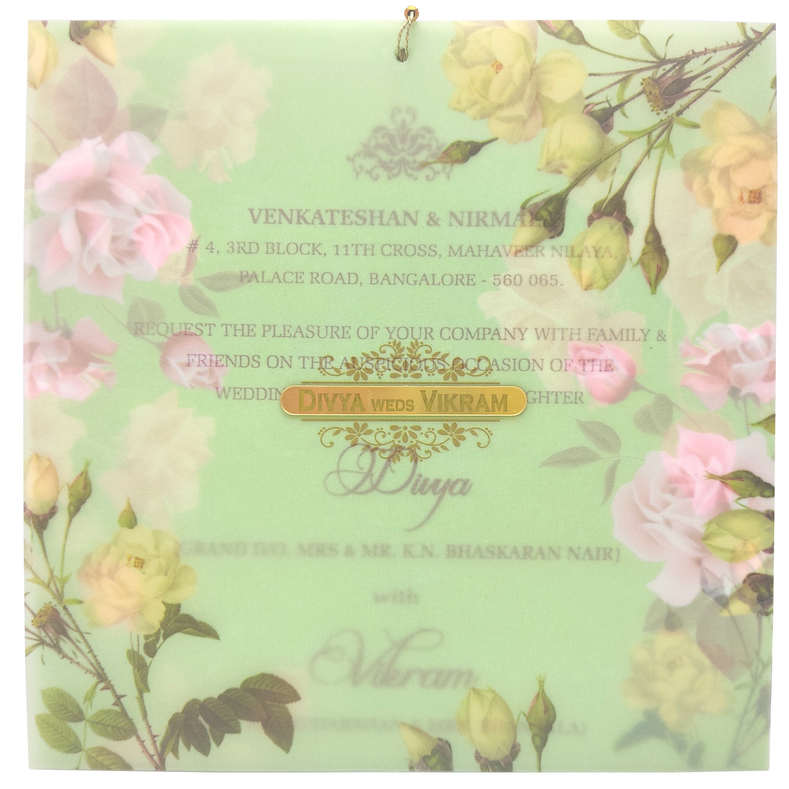 Pastel Green Invitation Card-KNCY4601G