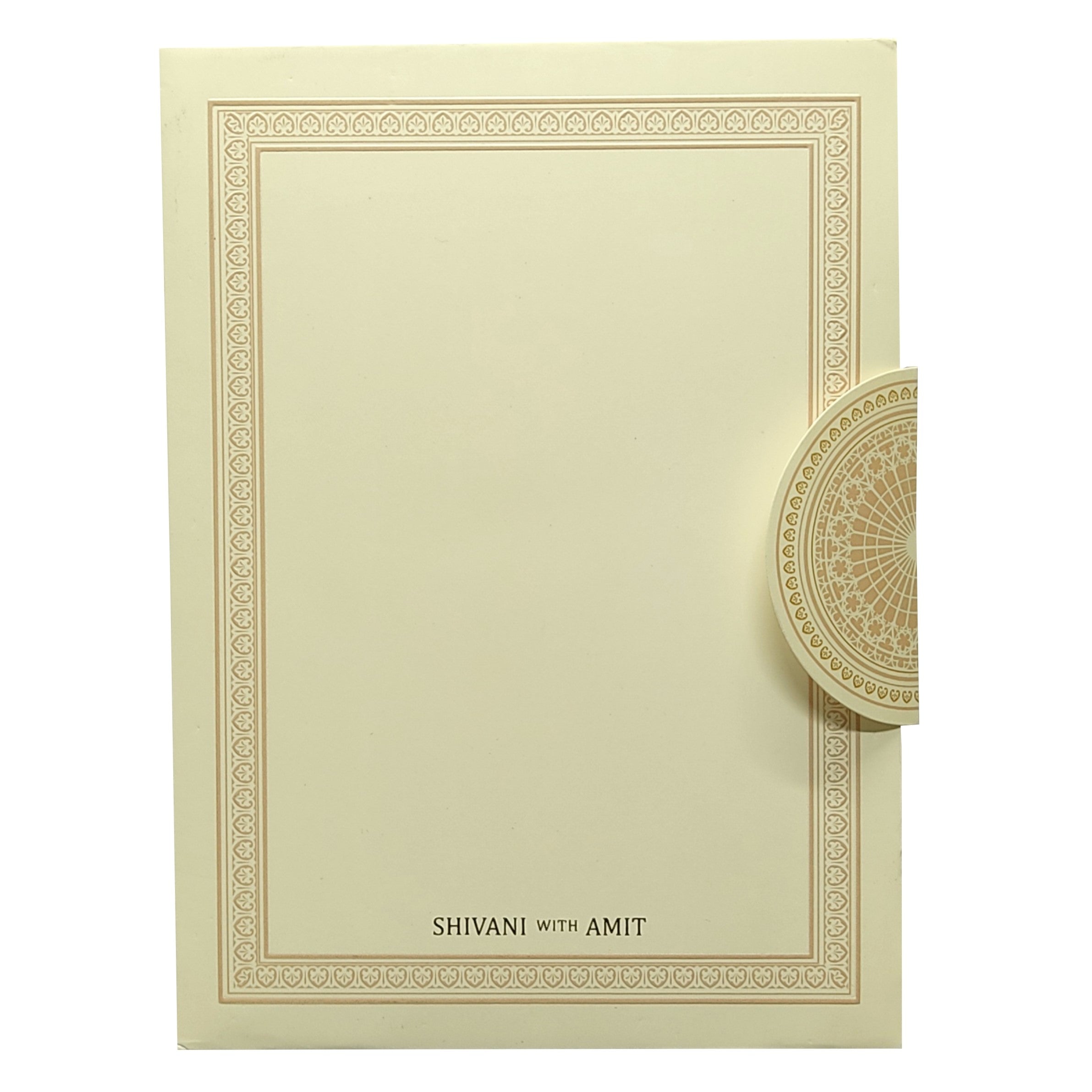 Cream Premium Padded Wedding Card-KBM04450