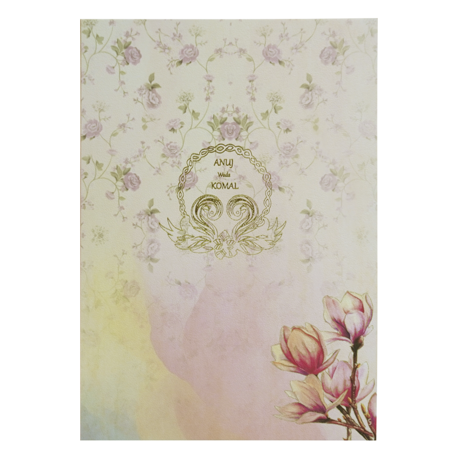 Pink Floral Marriage Card-KBM04830