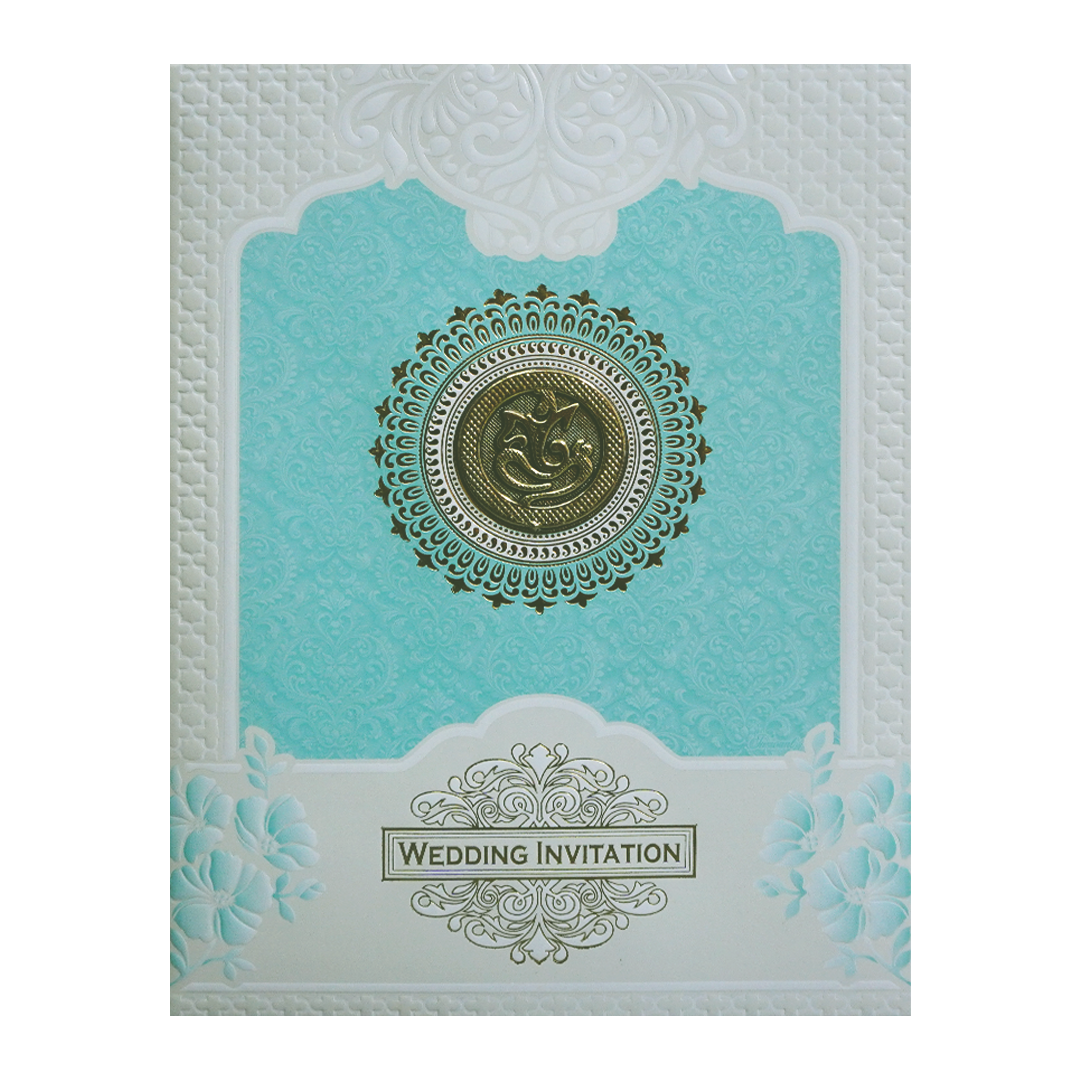 Blue and White Mandela Wedding Card-KNK7080B