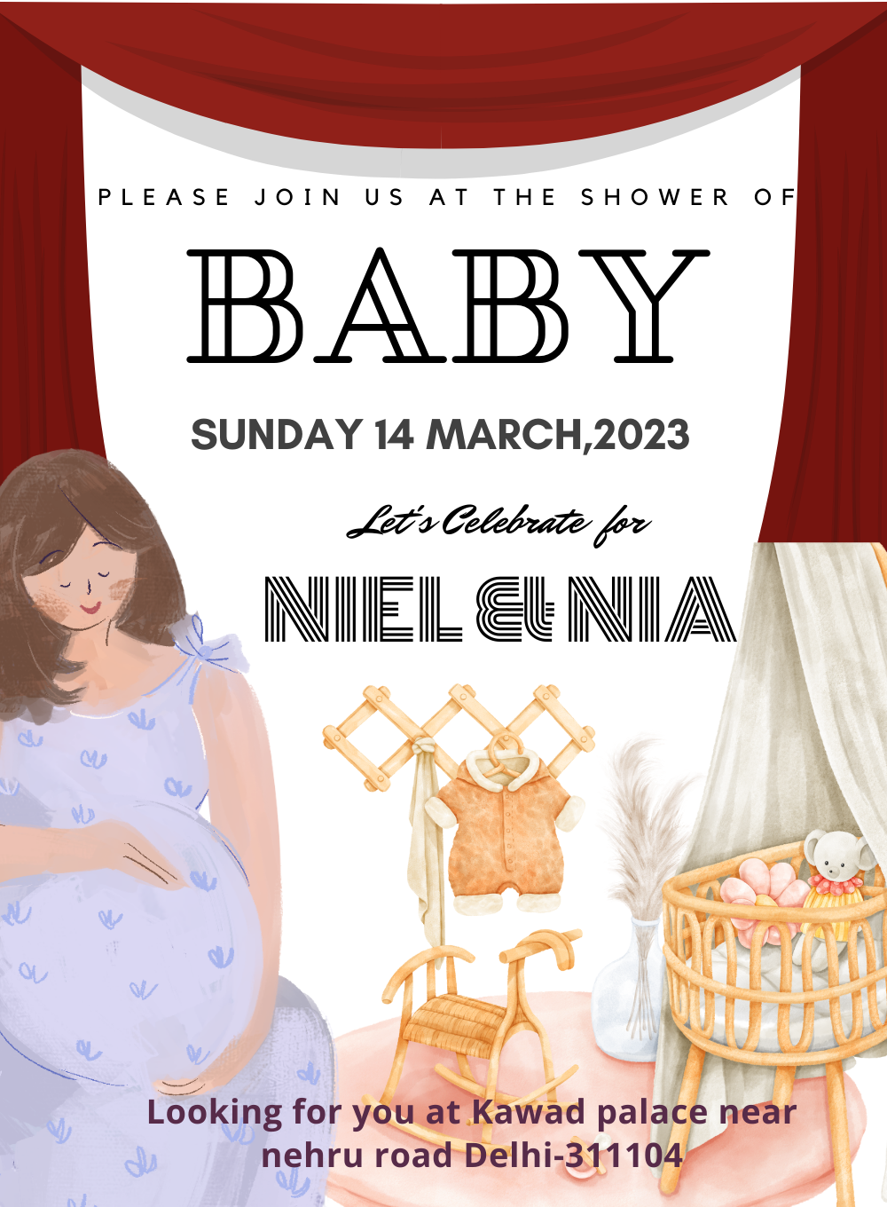 White Rattle Baby Shower-King of Cards