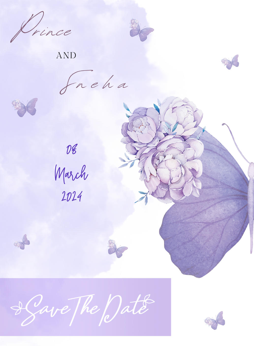 Purple Butterfly Save The Date-AASAV003