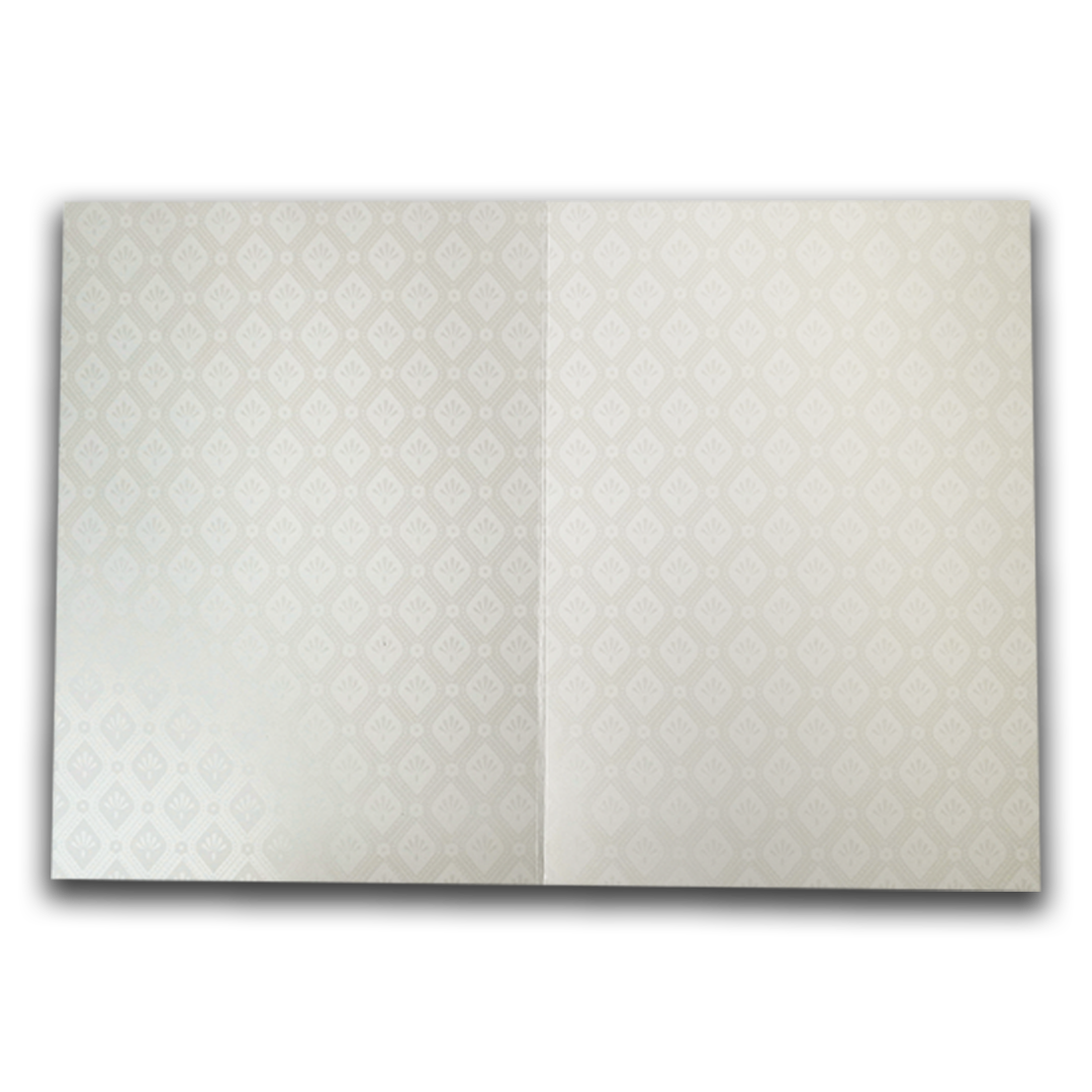 White Pastel Blue Ganesha Temple Wedding Card-KNA2401B