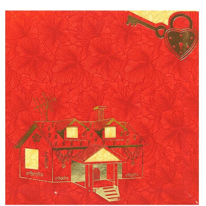Red Floral House Warming Invitation Card-KADS0007-King of Cards