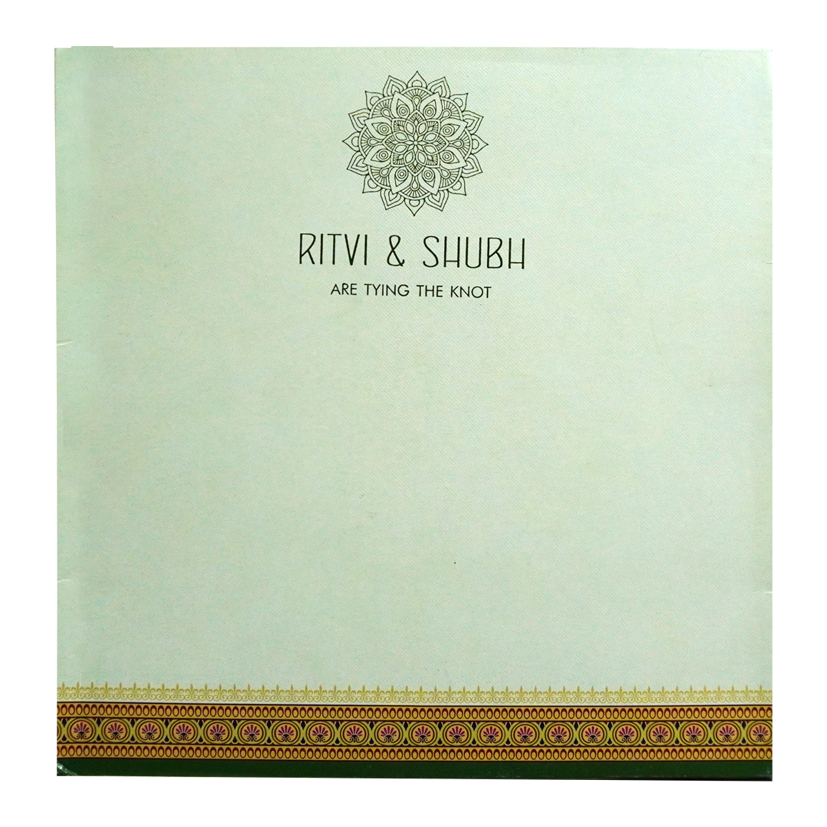 Green Glitter Tracing sheet Wedding Card-KRC30310