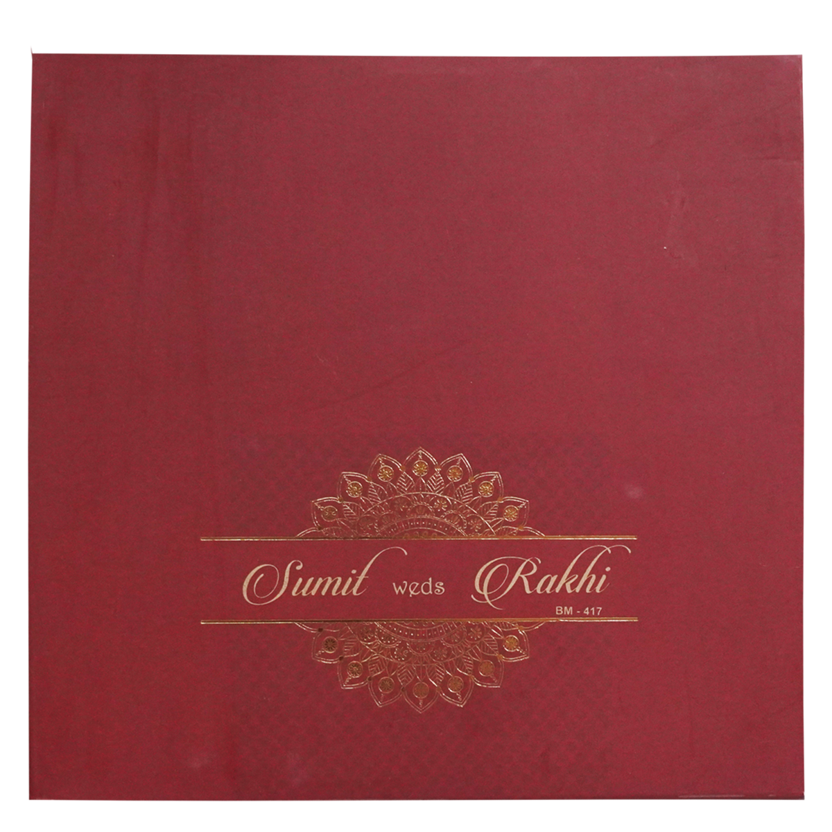 White Floral Radha Krishna Invitation Card-KBM04170