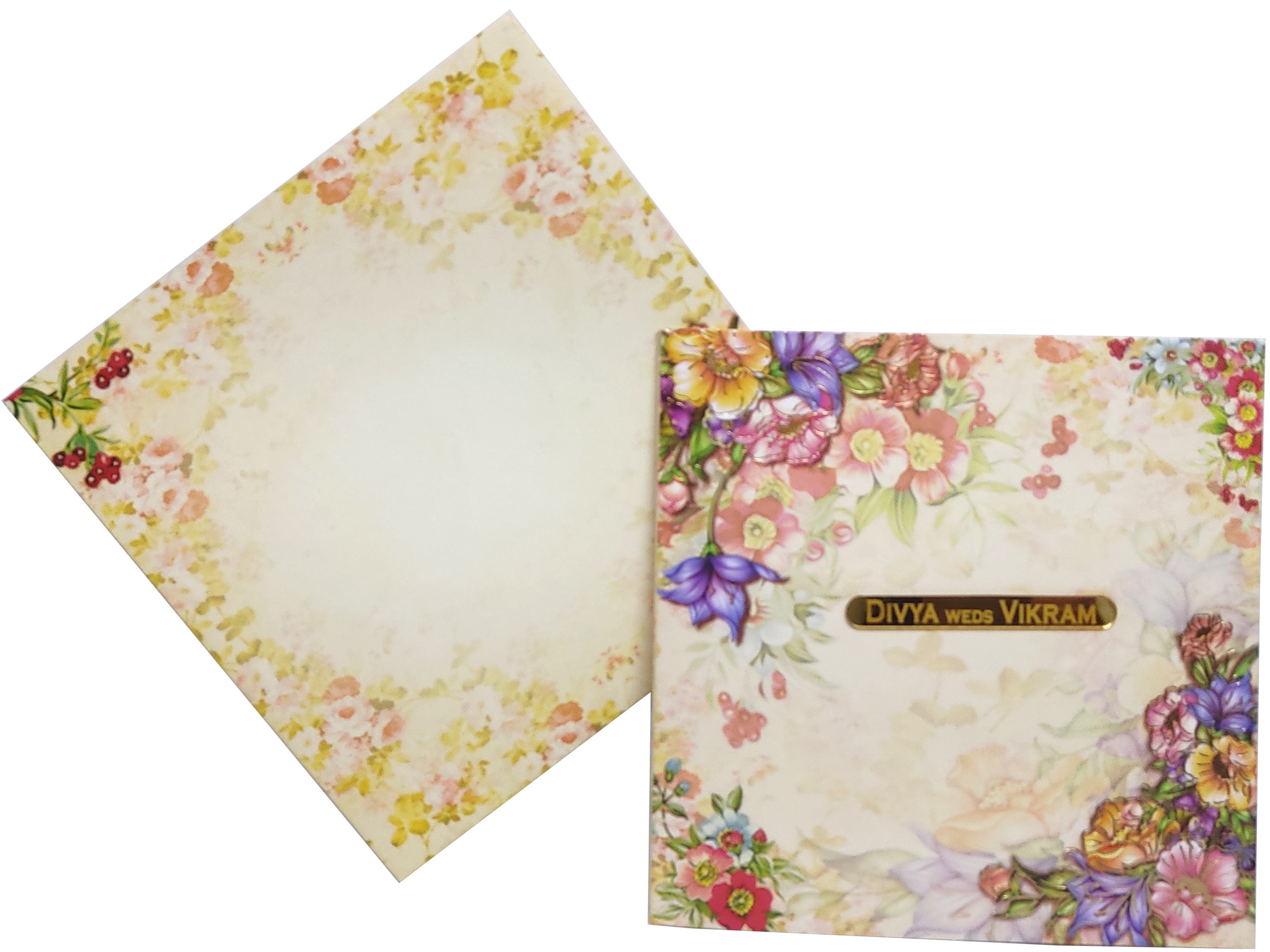 Multicolour Floral Design in Offset With Name Plate-KNCT8802