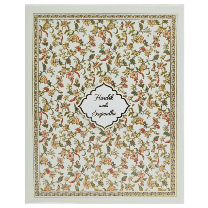 Lime Floral Pattern Marriage Card-King of Cards