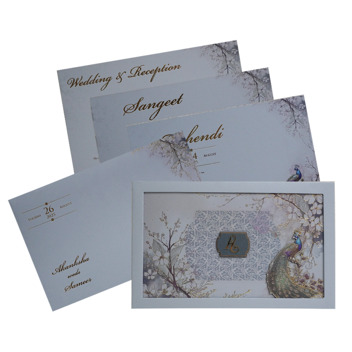 Make your event special with our exclusive Grey Padded Marriage Invitation Card. Shop now! ?WhatsApp Support ?Express Delivery.