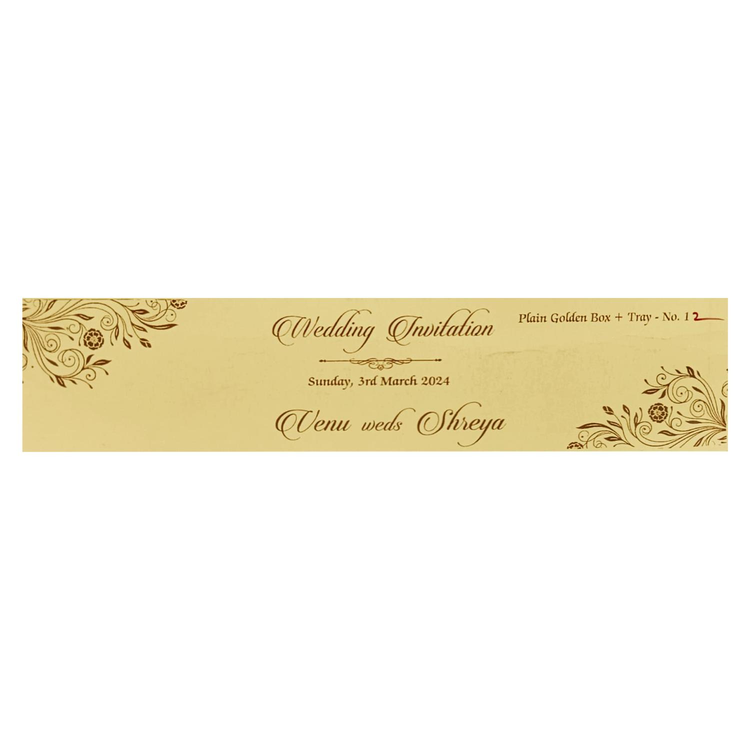 Red Scroll Wedding Card-KJTS0053