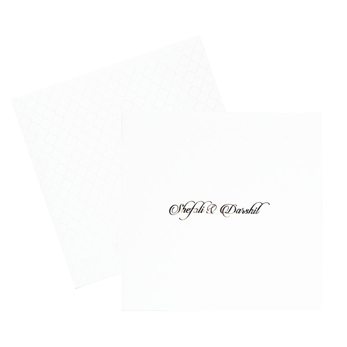 White Embossed Pattern Wedding Card-KPR20080