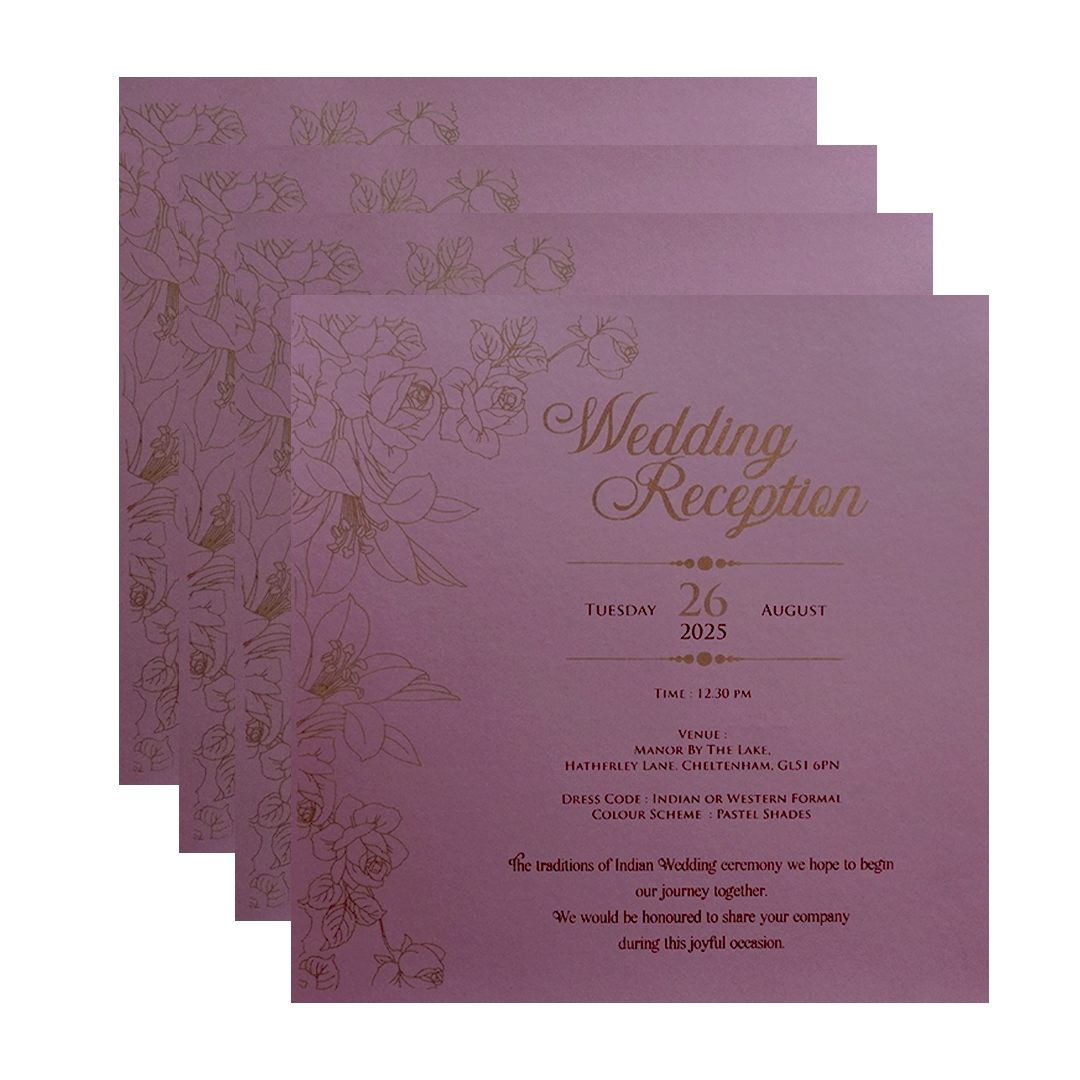 Light Pink Floral Wedding Card-KPR09010