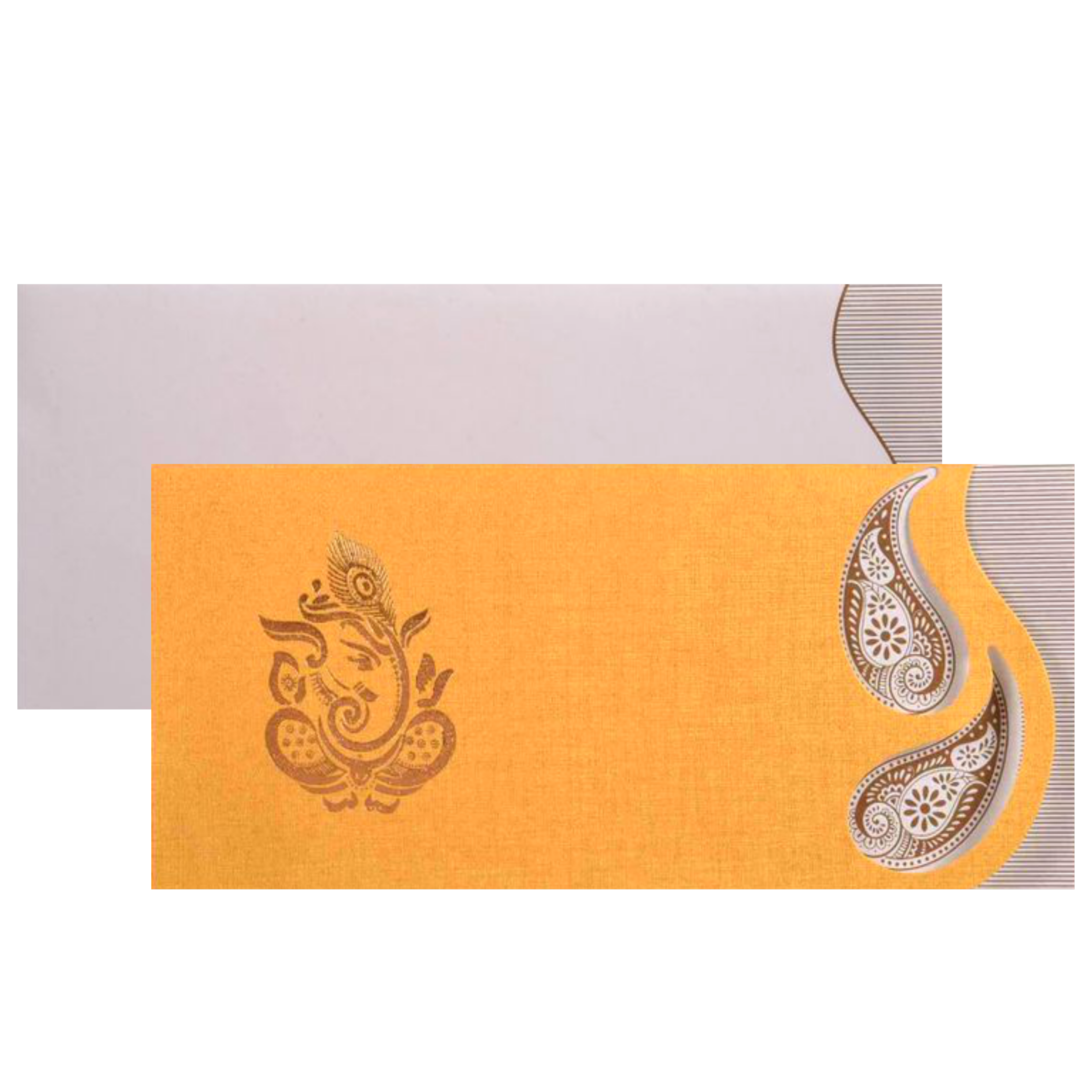 Gold Peacock Feather Invitation