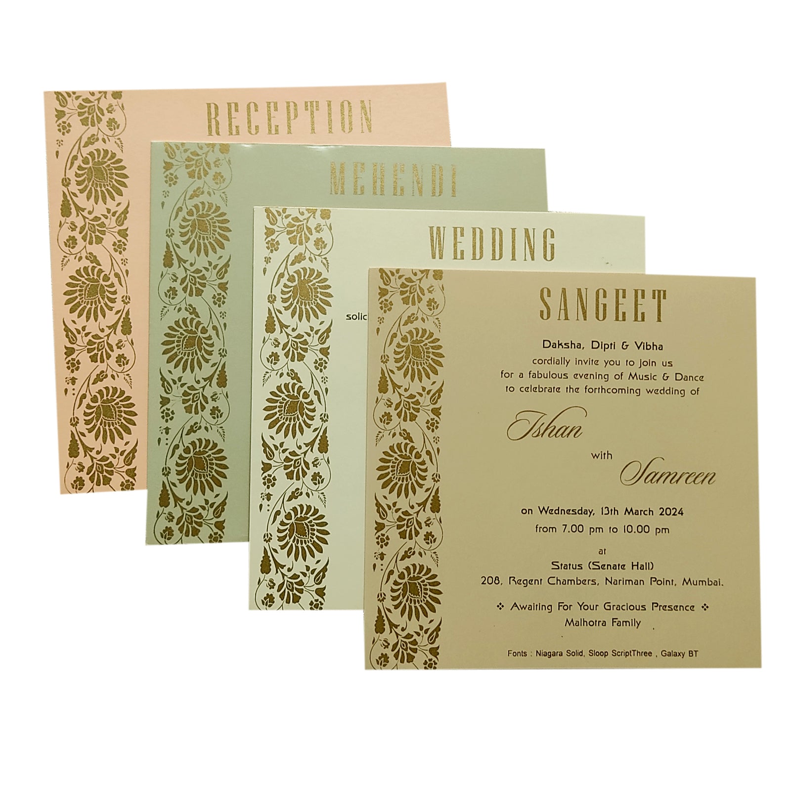 Pastel Green Nameplate Invitation Card-KRC29041