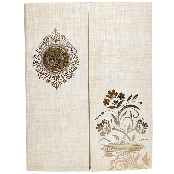 Sandal Metallic Door Type Floral Design With Ganesha Sticker-KNK9406S-King of Cards