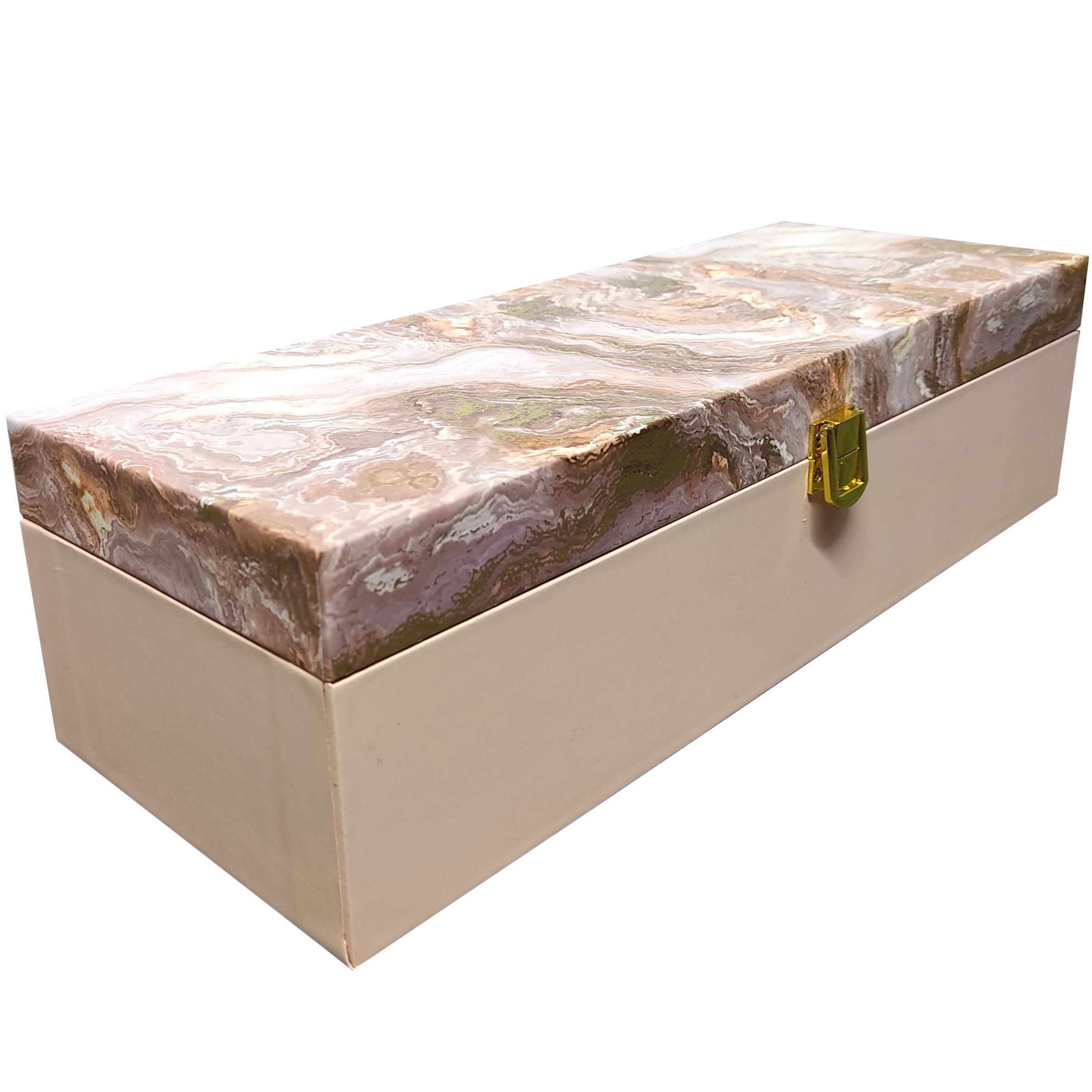 Beige Elongated Box Invitation-KBX0202