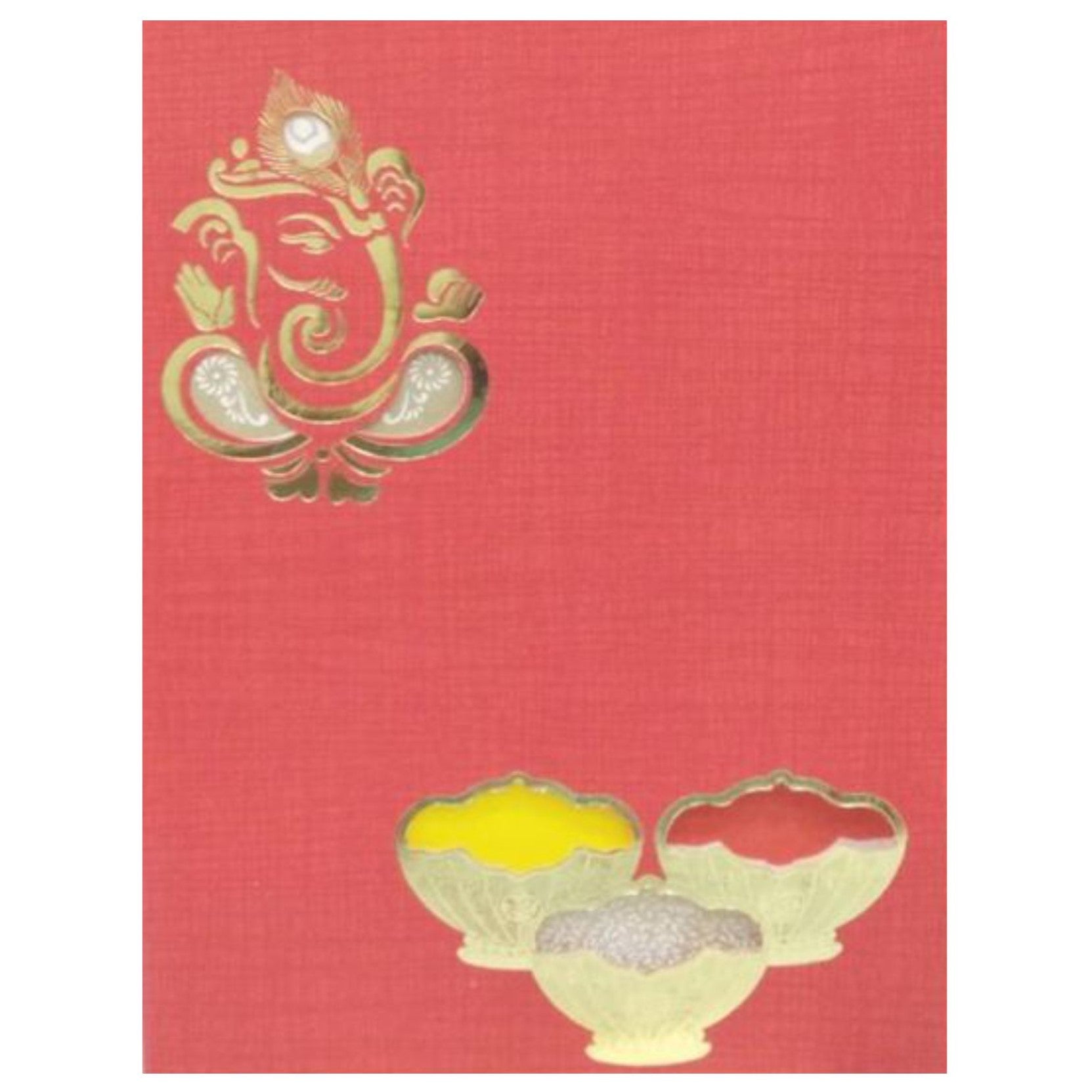 Red Ganesha Invitation Card-KNCM103R