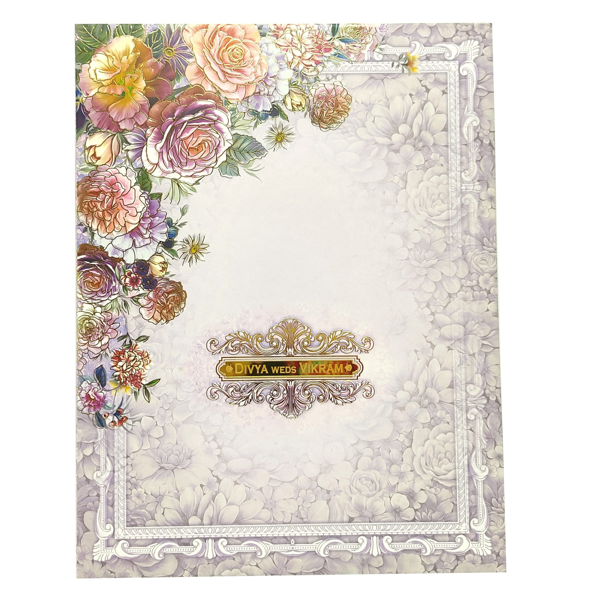 Lavender Padded Pastel Floral Design In Offset-KNPO8507P