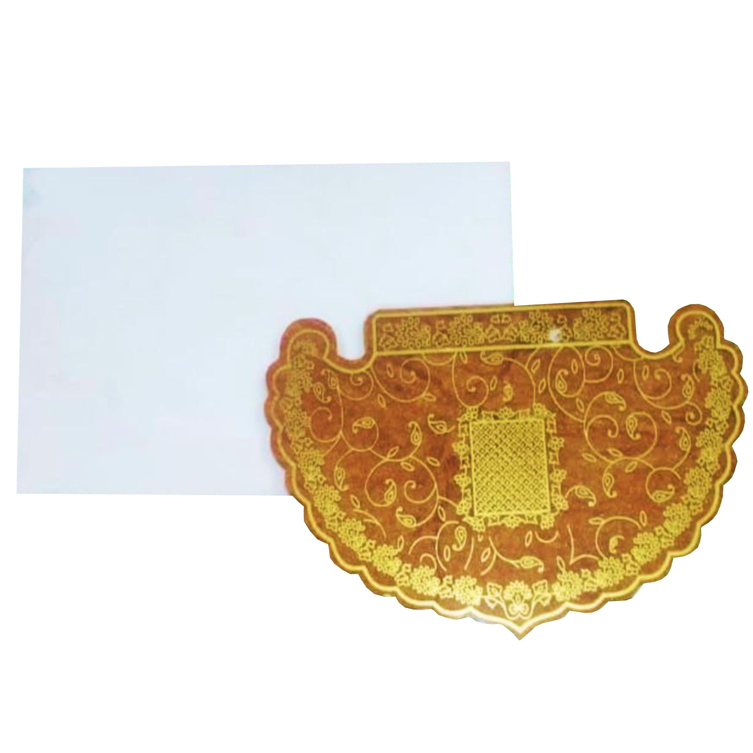 Elegant and attractive Brown hand made personal with gold floral design invitation card! Buy now! &