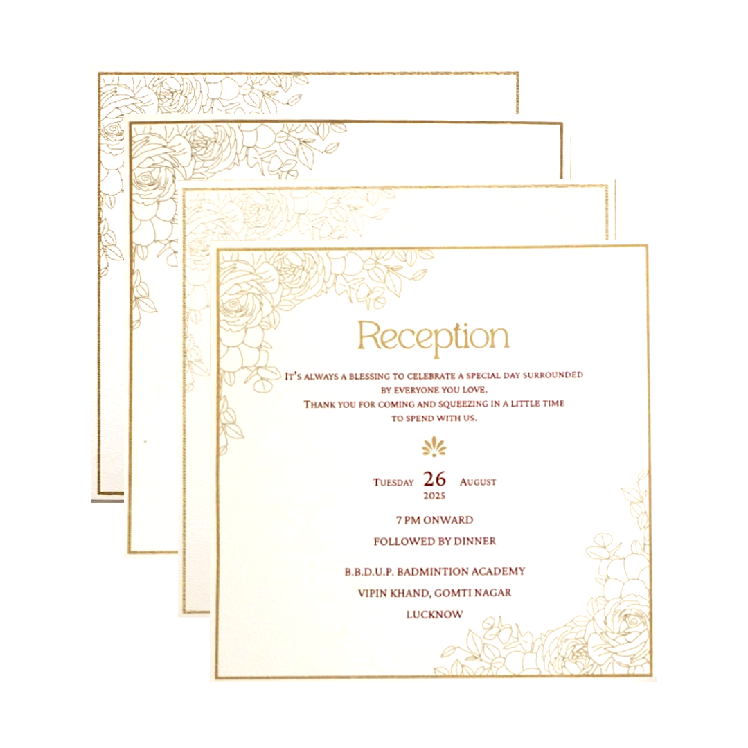 Light Orange Floral Wedding Card-KPR09840