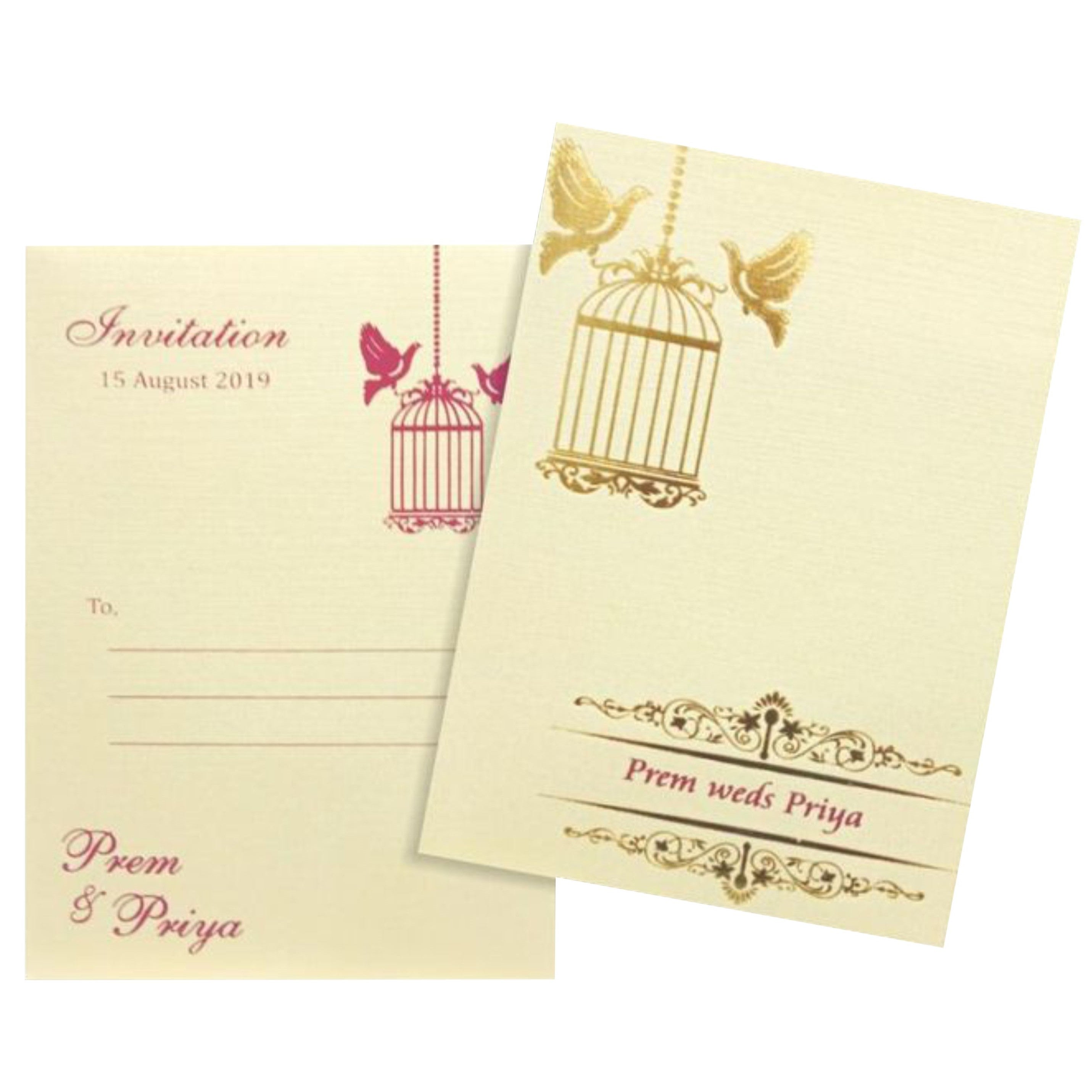 Sparkling Cream Invitation Card-Knkp001c