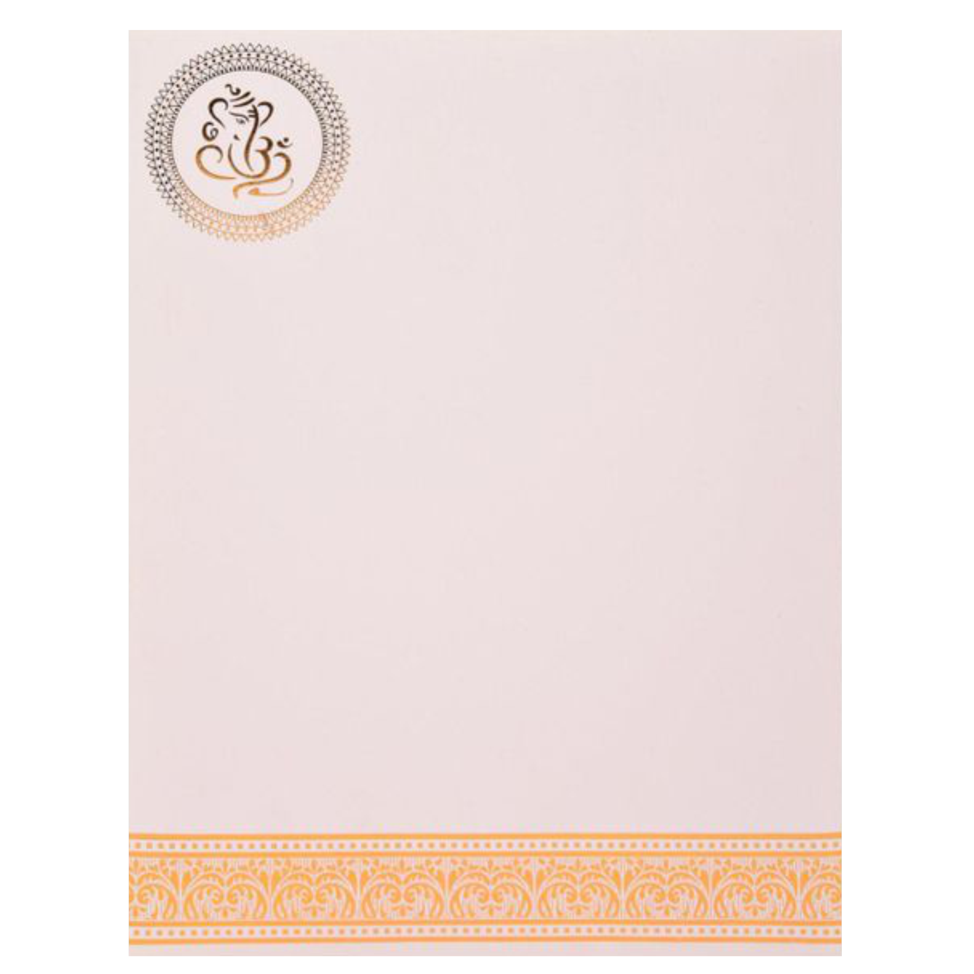 White Simple Ganesha Wedding Card