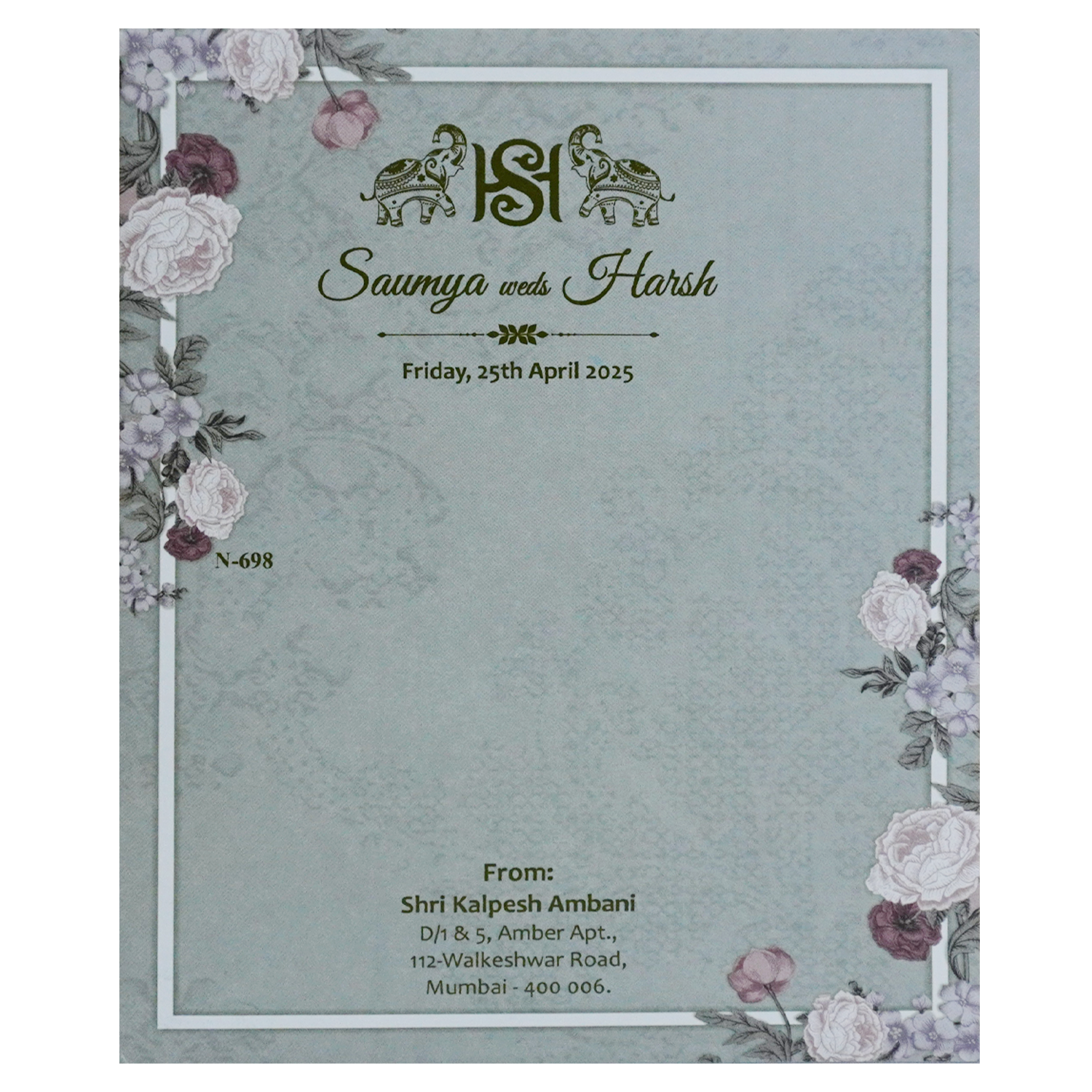 Soft Green Marriage Invitation-KVN06980
