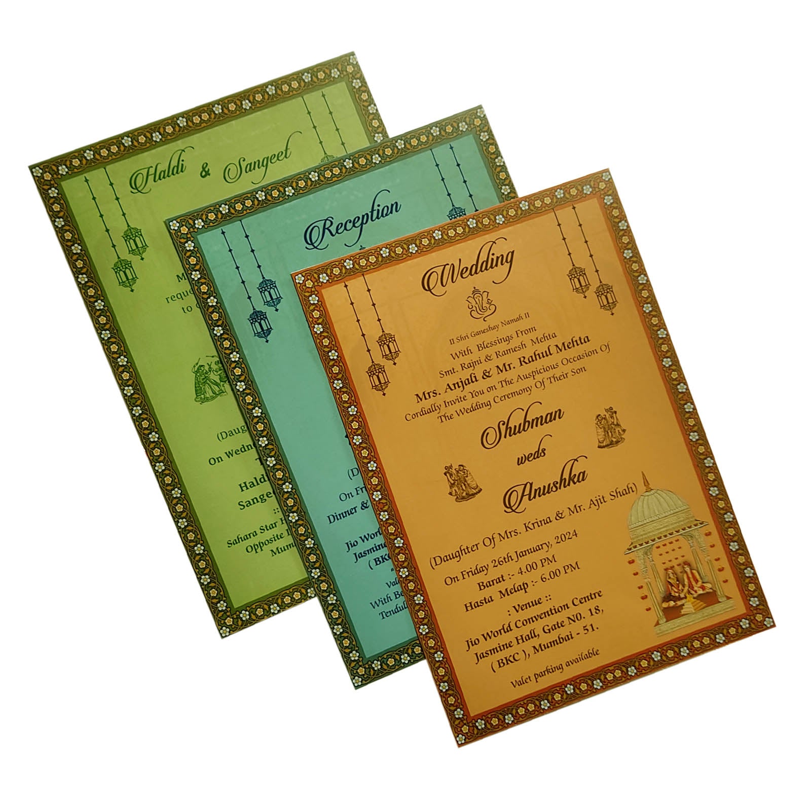 Brown Traditional Padded Wedding Invitation-Krb07520
