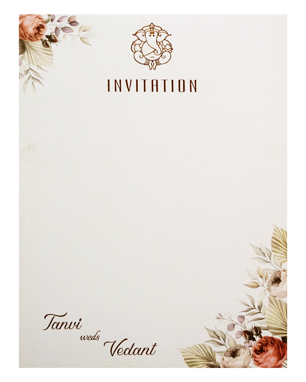 Cream Single Sheet Invitation-KRCS7480