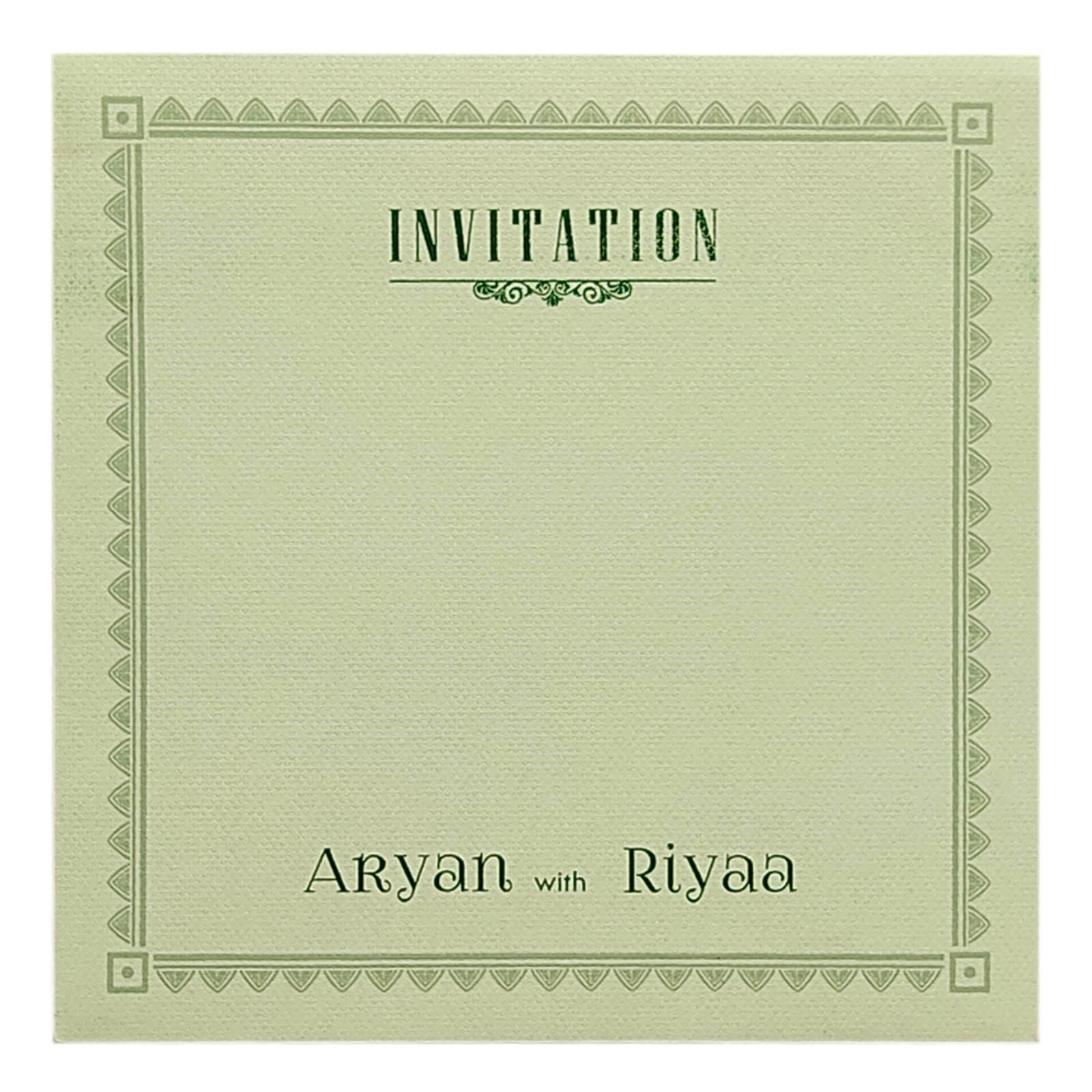 Pastel Green Single Sheet Invitation Card-KRCS6031