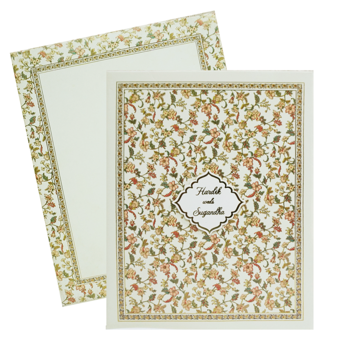 Lime Floral Pattern Marriage Card-King of Cards