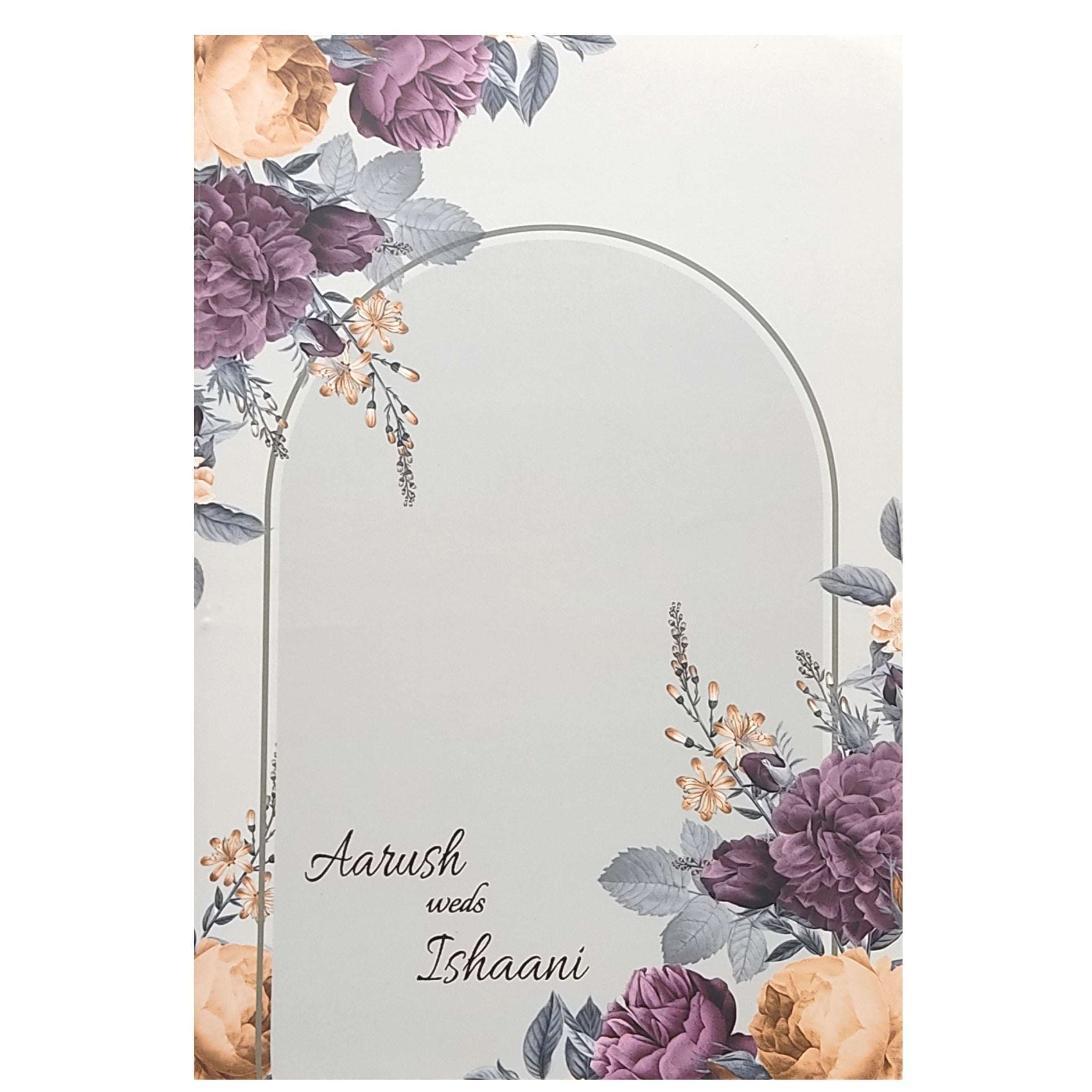 Grey Violet Floral Invitation Card-KRC29620
