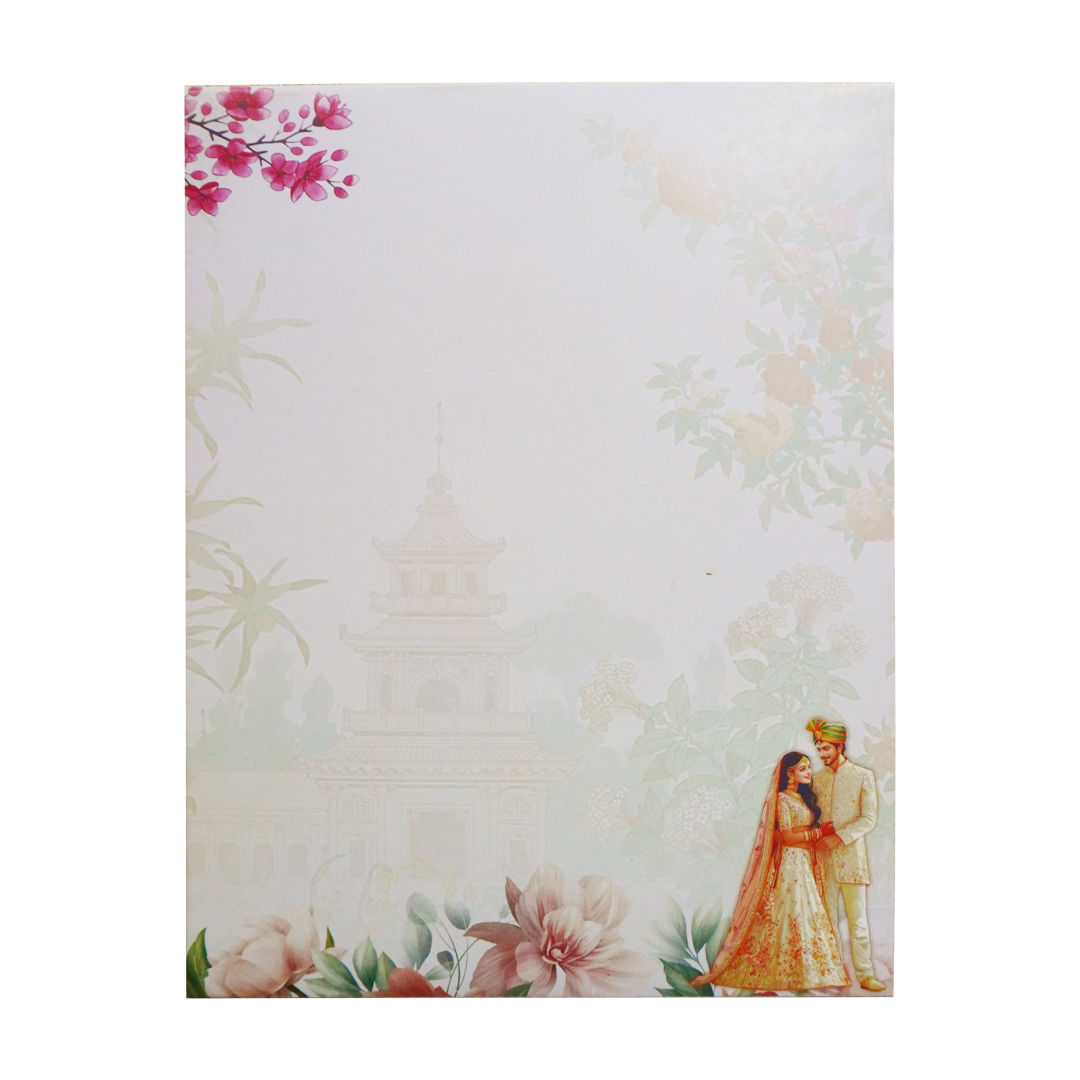 Pastel Pink Bride & Groom Invitation Card-KNKM8206