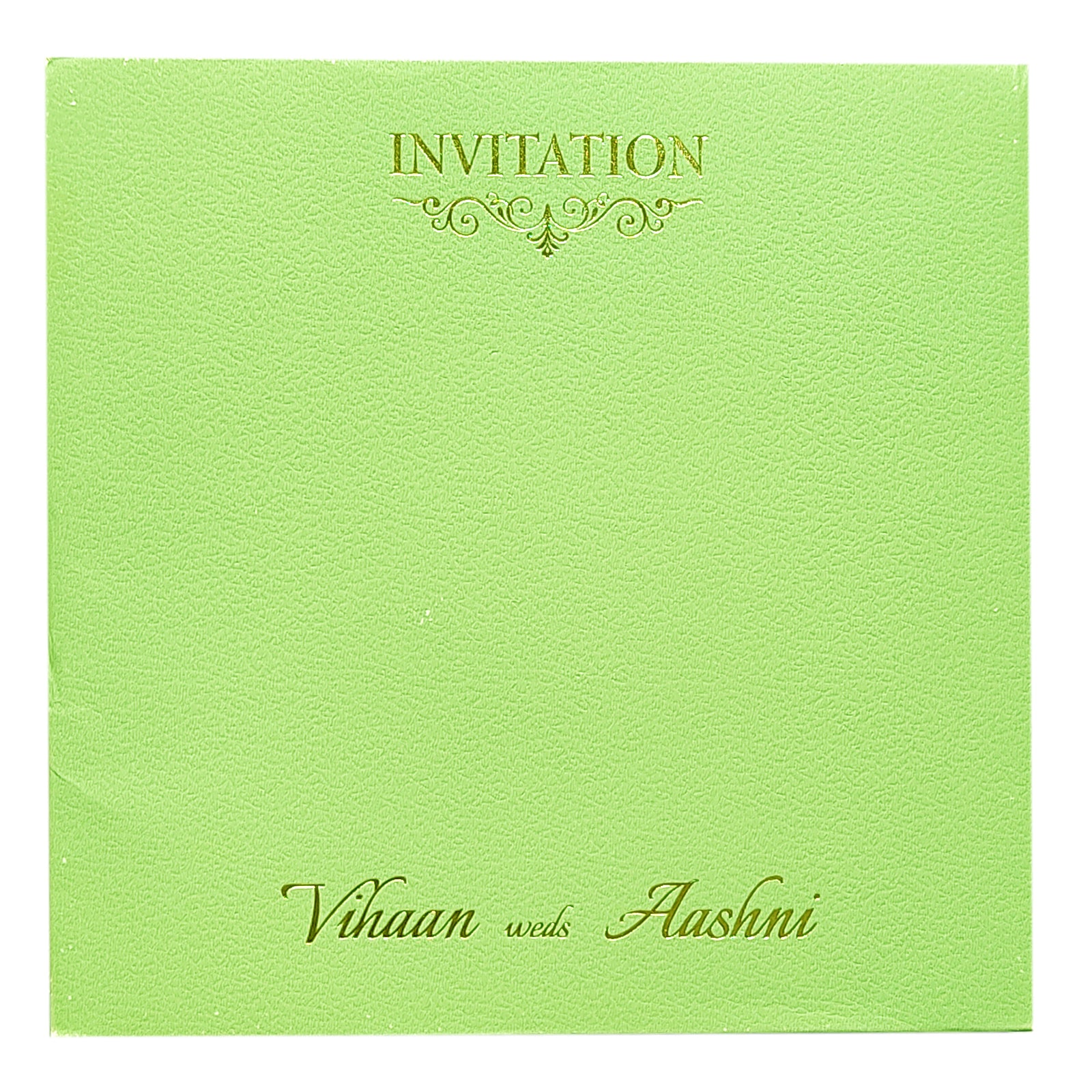 Green Padded Nameplate Invitation Card-KRC29380