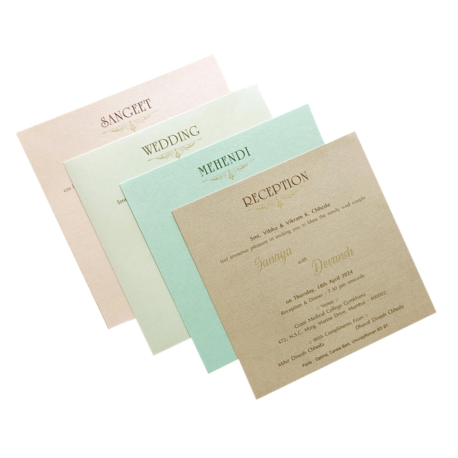 Pink Design Invitation Card-KRC29711