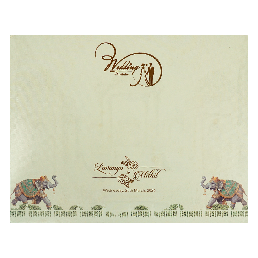 Royal Elephant Palace Wedding Card-KSSC2083