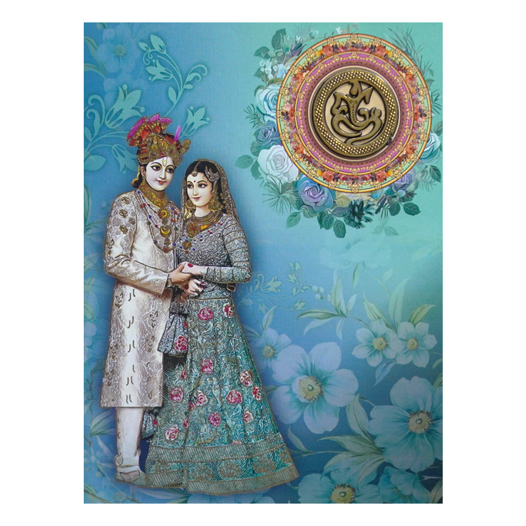 Green Bride Groom Invitation Card-KNKC4059