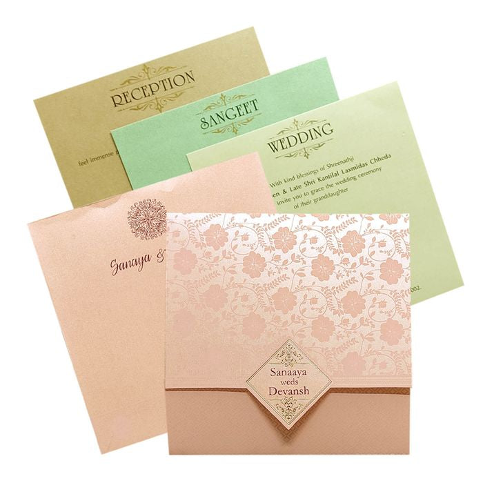 Pink Floral Invitation Card-King of Cards