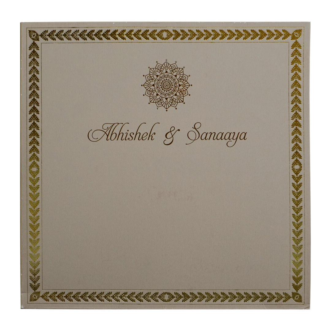 Light Brown Ganesha Wedding Card-KRC30502